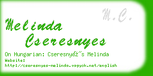 melinda cseresnyes business card